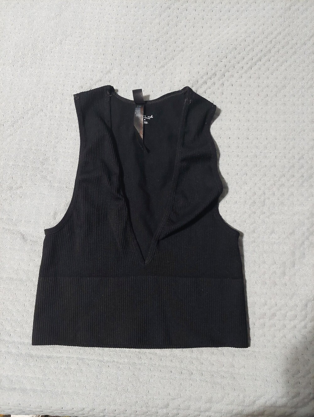 Urban Outfitters Black  Deep V Crop Tank